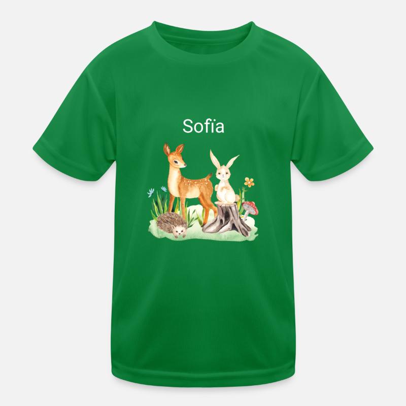 Animal deer rabbit hedgehog Sofia Kinder Funktions-T-Shirt