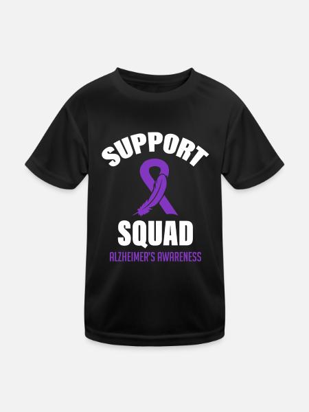 Alzheimer Awareness Squad - Kinder Funktions-T-Shirt - Schwarz - Vorne