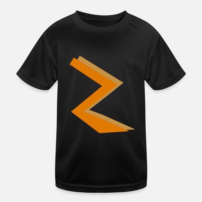 ZickZack2 - Kinder Funktions-T-Shirt - Schwarz
