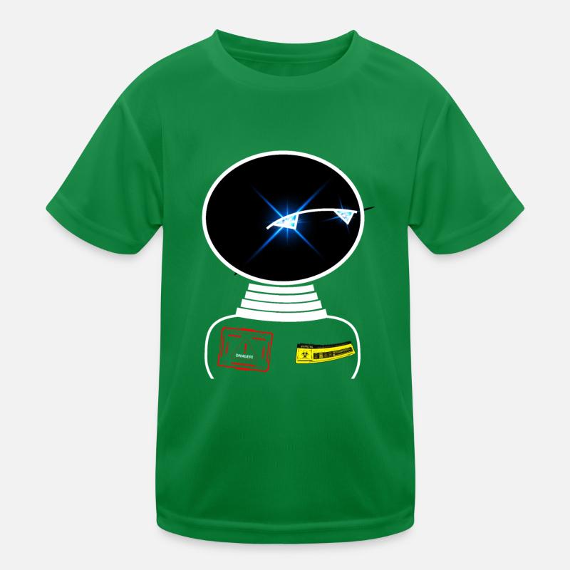 Robot Space Space observes warning sign Kids Functional T-Shirt