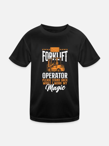 Certified Forklift Truck Operator - Kids Functional T-Shirt - black - Front
