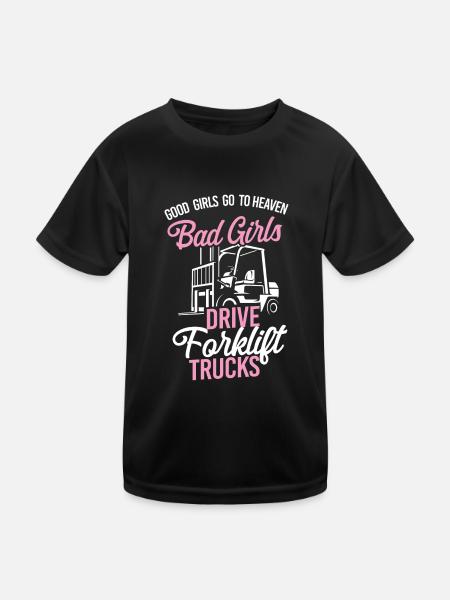 Certified Forklift Truck Operator - Kinder Funktions-T-Shirt - Schwarz - Vorne