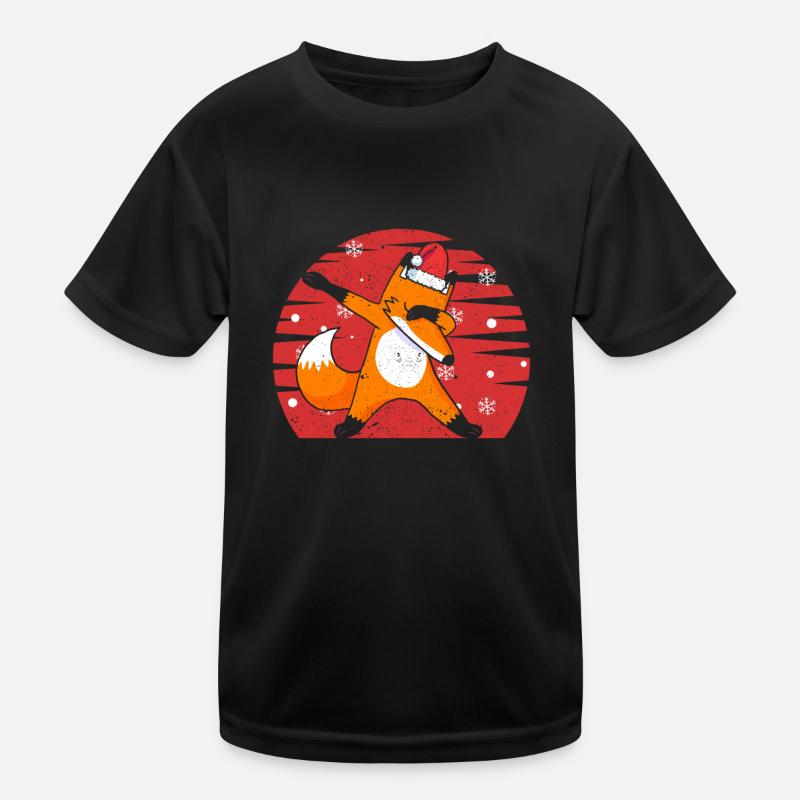 Tupfende Fuchs Weihnachtsmannmütze Weihnachtspyjam Kinder Funktions-T-Shirt