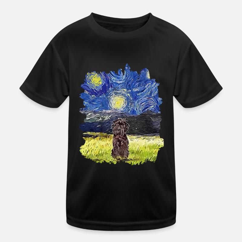 Starry Night - Affenpinscher Kids Functional T-Shirt
