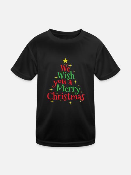 We wish you a Merry Christmas Weihnachten - Kids Functional T-Shirt - black - Front