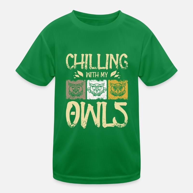 Chilling with my owls Kinder Funktions-T-Shirt