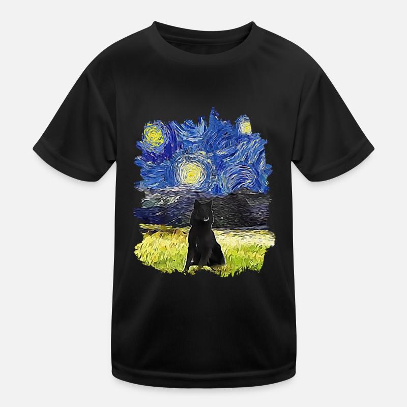 Starry Night - Shetland Sheepdog Kids Functional T-Shirt