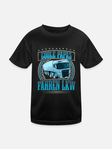 LKW Fahrer Papa Vater Vatertag - Kinder Funktions-T-Shirt - Schwarz - Vorne