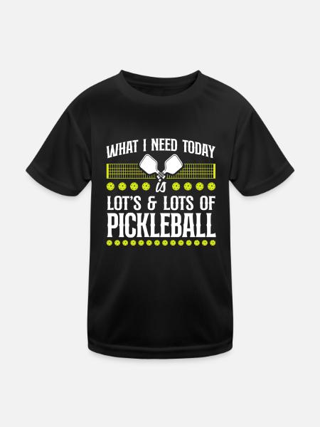 Pickleball What I Need Today Is - Kinder Funktions-T-Shirt - Schwarz - Vorne