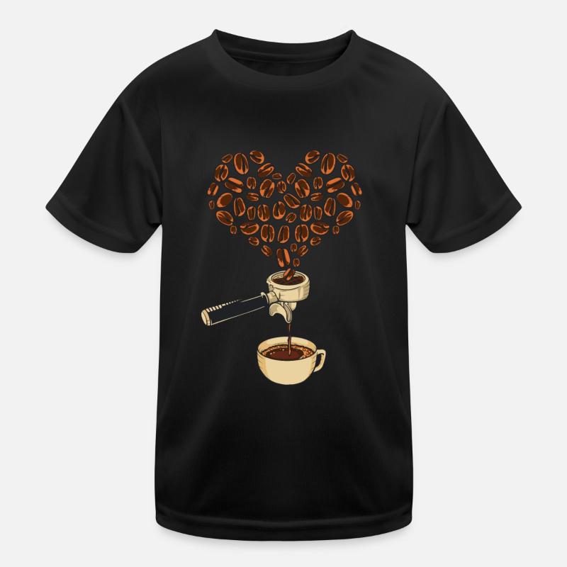 Liebe zur Espressomaschine Kinder Funktions-T-Shirt