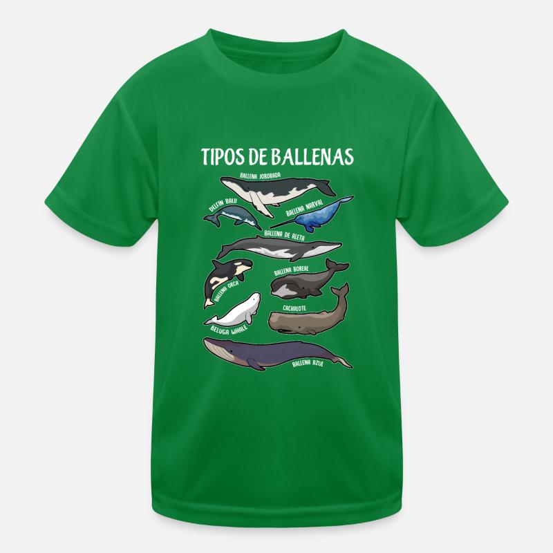 Types de baleines Ilustaciones Espagnol T-shirt sport Enfant
