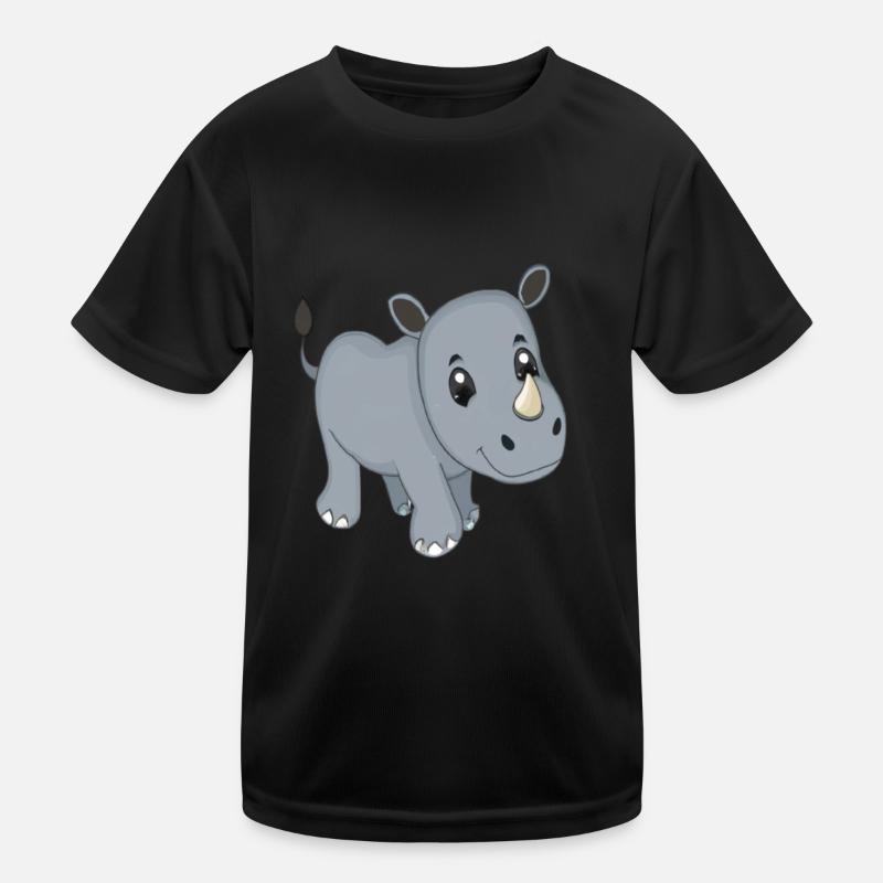 Rhinocéros de dessin animé Kawaii T-shirt sport Enfant