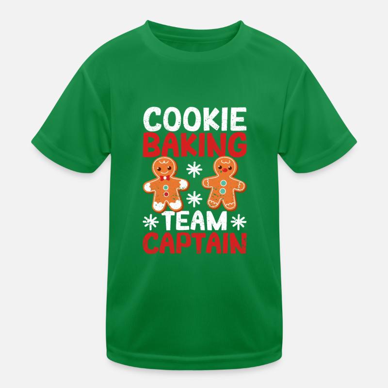 Weihnachtsurlaub Lebkuchenmann Plätzchenbacken Kinder Funktions-T-Shirt