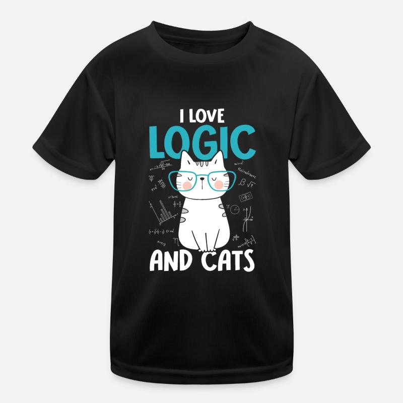 Ich Liebe Katzen - Logik Kinder Funktions-T-Shirt