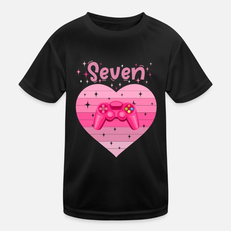 Mädchen Tochter 7. Geburstag Gaming Controller Kinder Funktions-T-Shirt