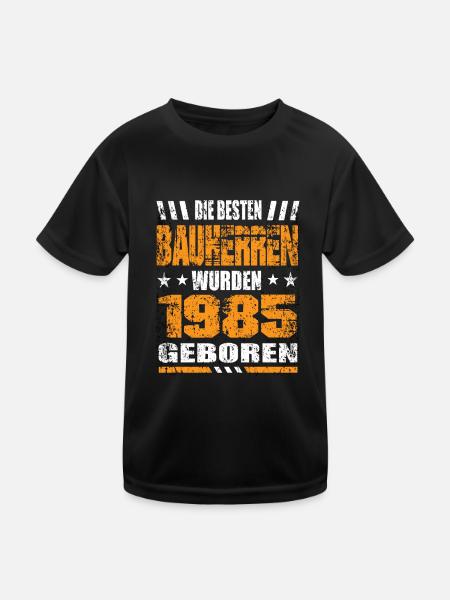 Bauherr Geburtstag Die Besten Bauherren wurden - Kinder Funktions-T-Shirt - Schwarz - Vorne