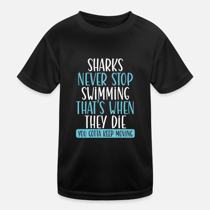 Sharks Never Stop Kids Functional T-Shirt