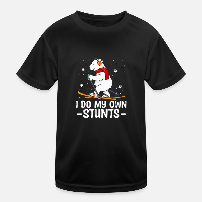 Skieurs SkiIng Hiver Snow Bear Saying T-shirt sport Enfant