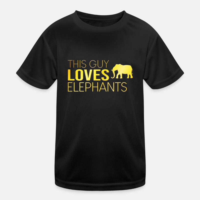 This guy loves elephants Kids Functional T-Shirt