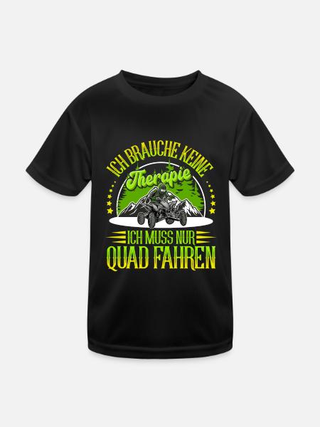 Quad ATV Offroad Quadfahrer - Kinder Funktions-T-Shirt - Schwarz - Vorne