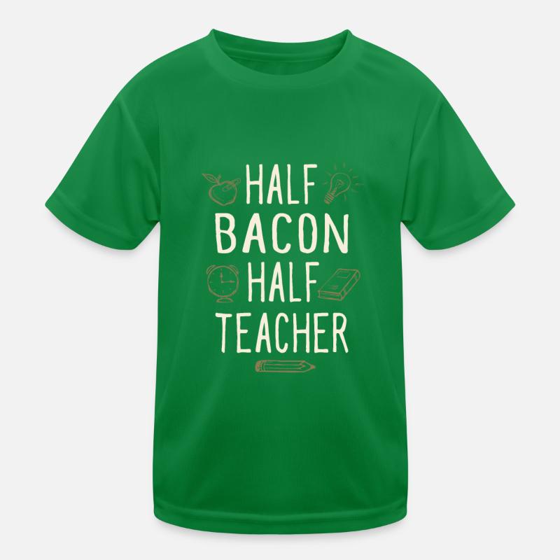 Moitié Bacon Moitié Professeur Drôle Professeur Humour T-shirt sport Enfant