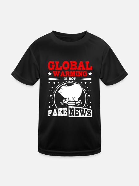 Global warming is not fake newas - Kinder Funktions-T-Shirt - Schwarz - Vorne
