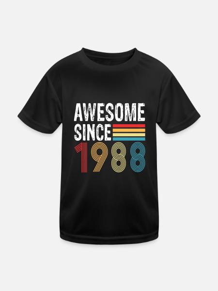 Awesome Since 1988 Geburtstag 1988 Vintage 1988 - Kinder Funktions-T-Shirt - Schwarz - Vorne