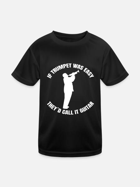 Trumpet music instrument funny musician saying - Kids Functional T-Shirt - black - Front