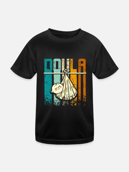 Doula Vintage Rétro - T-shirt sport Enfant - noir - Devant