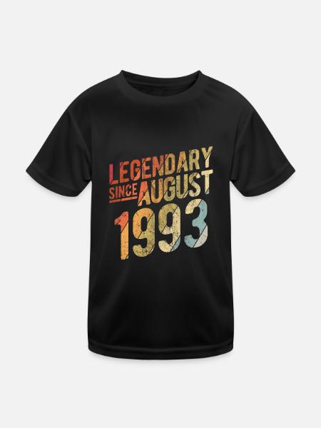 30th Birthday Gift Legendary Since August 1993 30 - Kinder Funktions-T-Shirt - Schwarz - Vorne