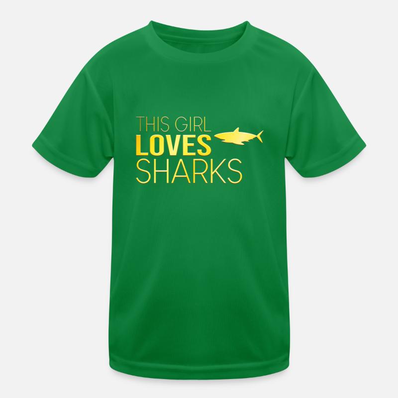 Mädchen Hai Spruch Kinder Funktions-T-Shirt