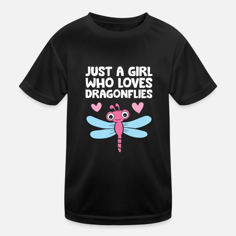 Nur ein Mädchen, das Libellen liebt Kinder Funktions-T-Shirt