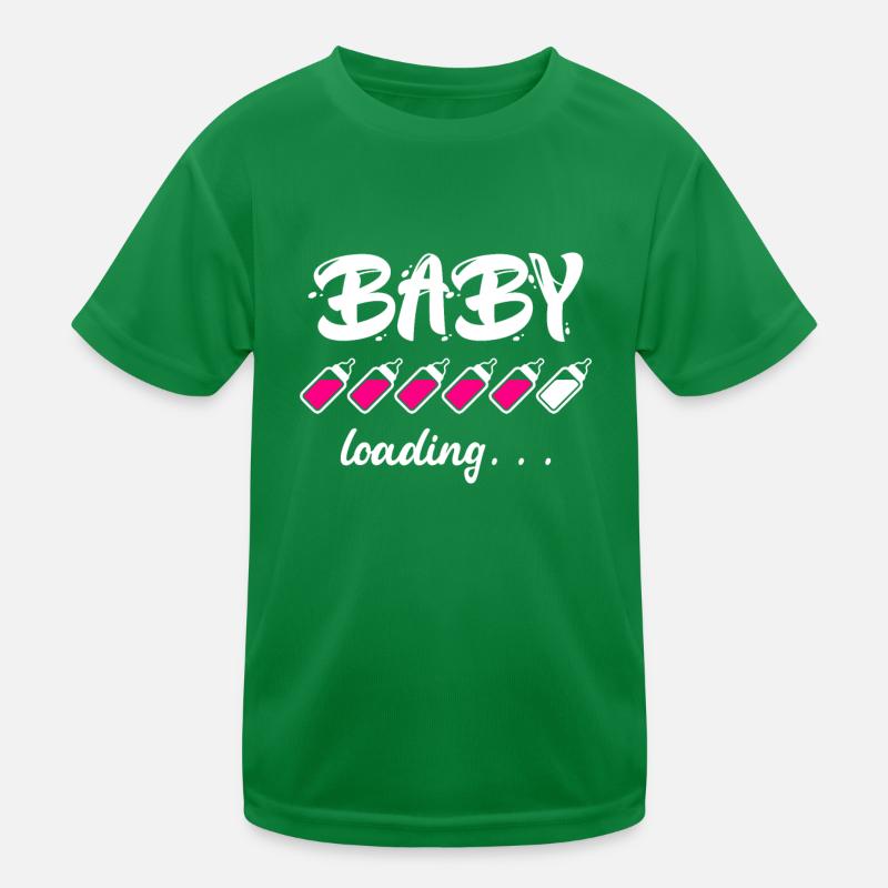 Baby loading Schwanger mit Mädchen oder Junge Mama Kinder Funktions-T-Shirt