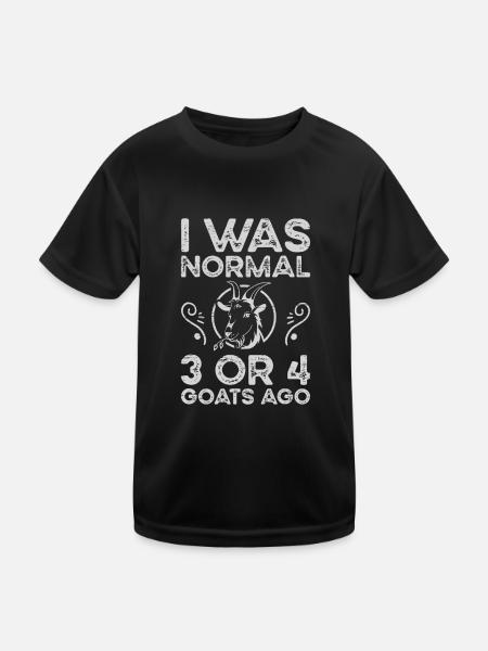Ich war normal 3 oder 4 Ziegen vor Viehzucht - Kinder Funktions-T-Shirt - Schwarz - Vorne