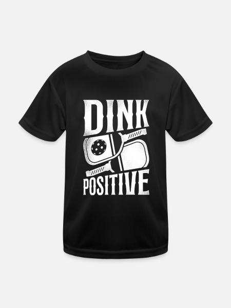 Pickleball Pun Dink Positive - Kids Functional T-Shirt - black - Front