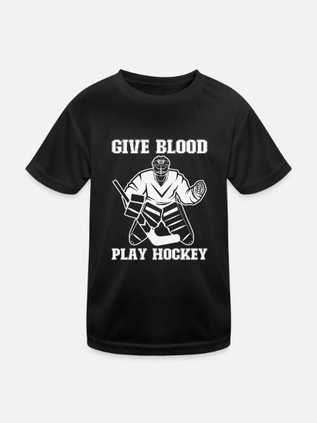 Eishockey-spieler Lustiger Eishockey-team-tormann - Kinder Funktions-T-Shirt - Schwarz