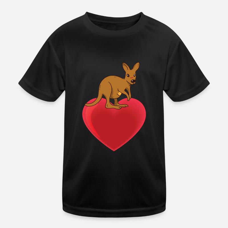 Kangaroo Heart Design Kids Functional T-Shirt