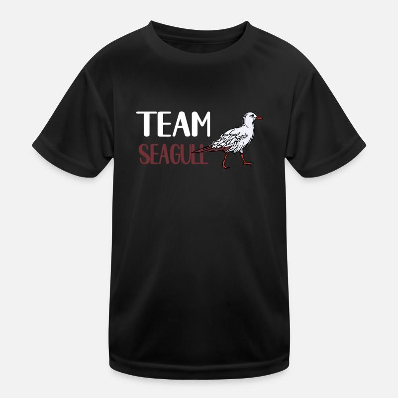 Team Möwe - Kinder Funktions-T-Shirt - Schwarz