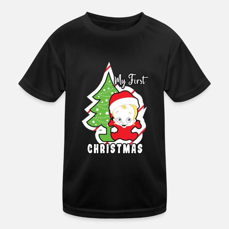 Mein erstes Weihnachten Norwegermuster Kinder Funktions-T-Shirt