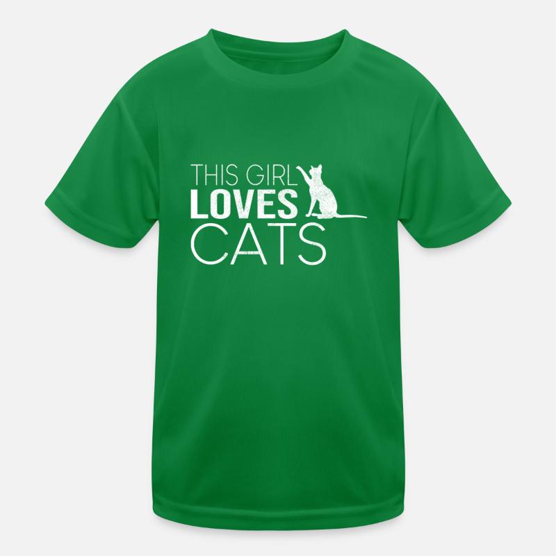 Mädchen Katze Spruch Kinder Funktions-T-Shirt