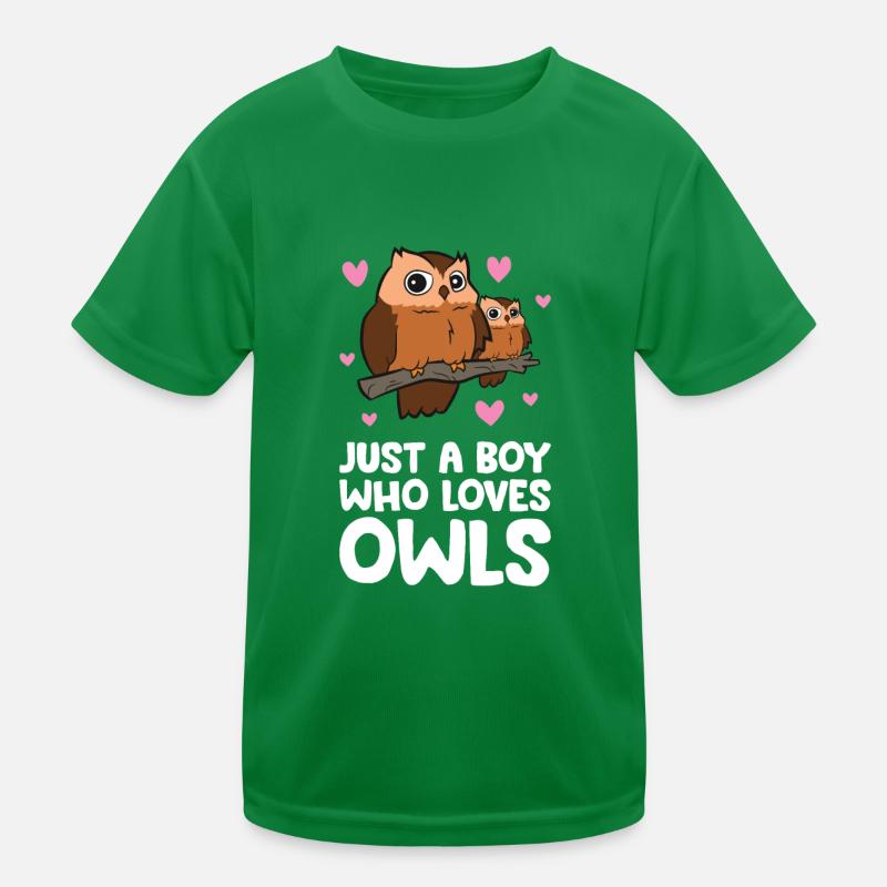 Nur ein Junge, der Eulen liebt Niedliche Eule Kinder Funktions-T-Shirt
