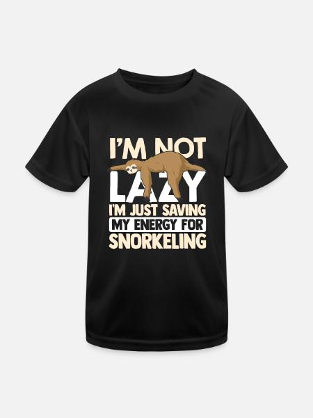 I'm Not Lazy I'm Just Saving My Energy For Snorkel - Kinder Funktions-T-Shirt - Schwarz - Vorne
