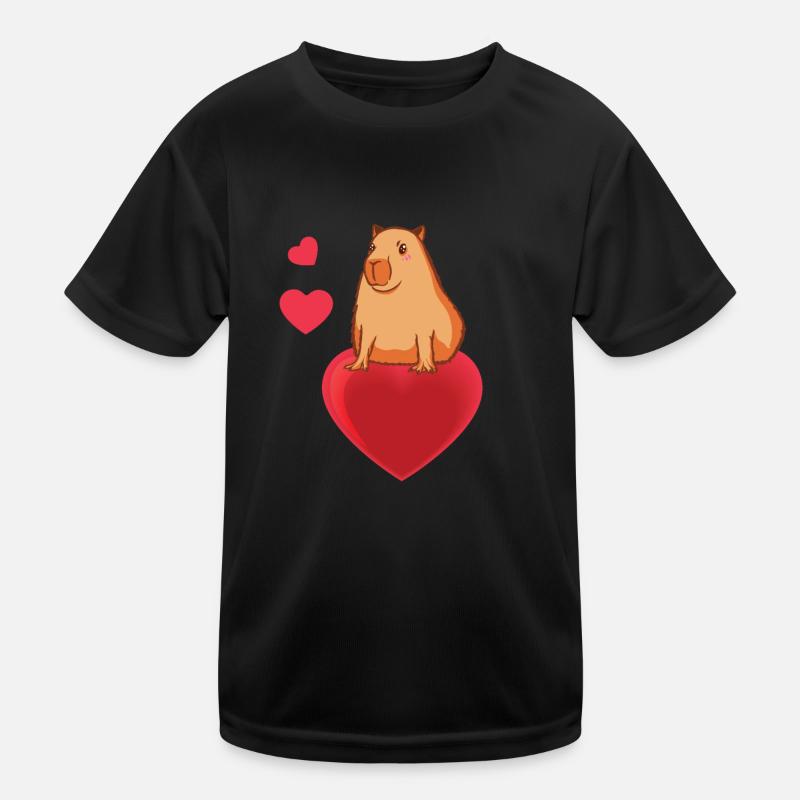 Süsses Capybara Geschenk - Kinder Funktions-T-Shirt - Schwarz