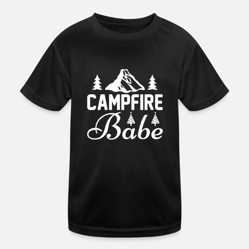Lagerfeuer Babe Urlaub Kinder Funktions-T-Shirt