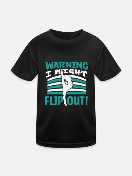 Gymnastics Gymnastics Bars Trampoline Rings Gymnast - Kids Functional T-Shirt - black - Front