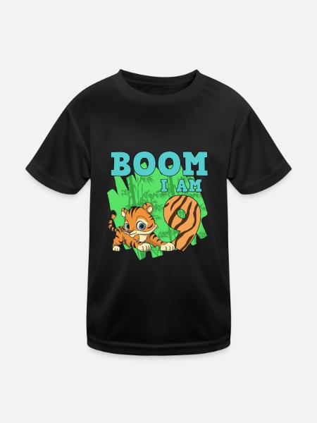 Boom Im 9 - Kinder Funktions-T-Shirt - Schwarz - Vorne