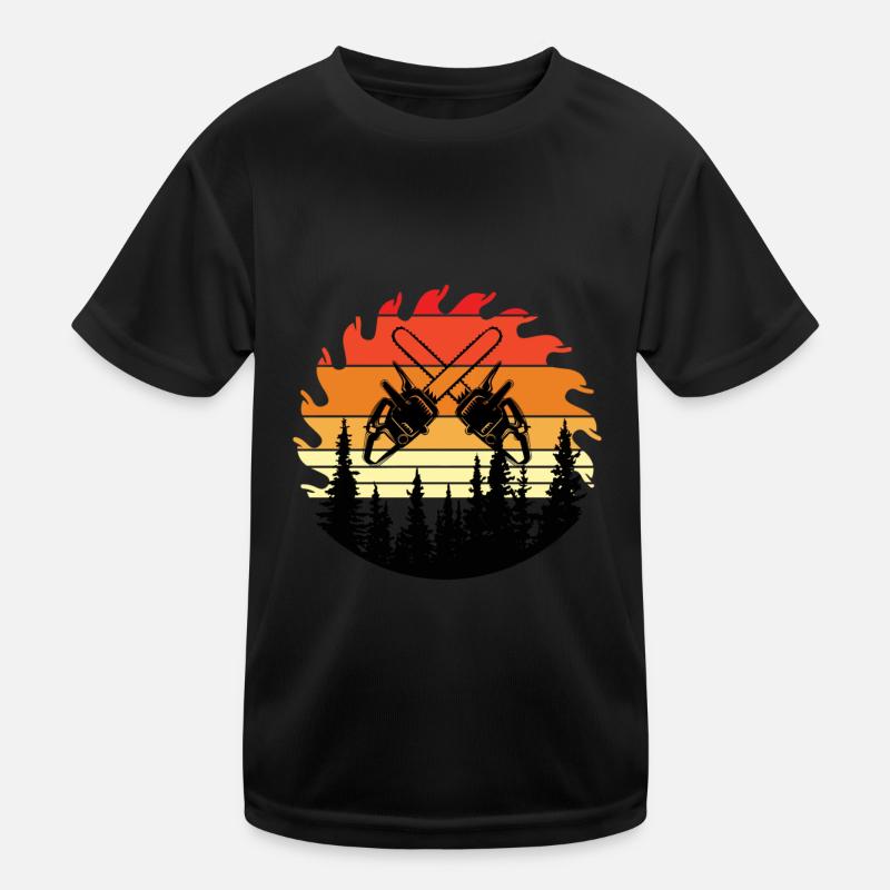 Tronçonneuse Axe Forester Bûcheron Scie Chaîne T-shirt sport Enfant