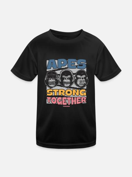 Apes Strong Together - Kids Functional T-Shirt - black - Front