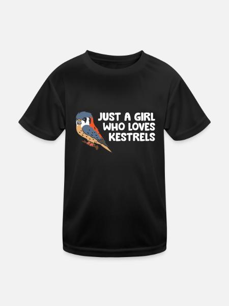 Juste une fille qui aime les crécerelles - T-shirt sport Enfant - noir - Devant