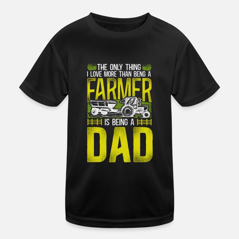 Farming Farmer Dad Father Tractor Kids Functional T-Shirt